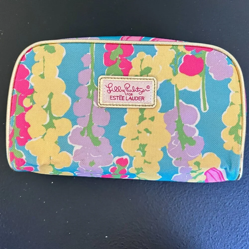 Lilly Pulitzer for Estee Lauder Makeup Bag Floral Cosmetic Pink Collab Cosmetics